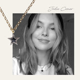 Diamond & Black Enamel Chunky Star Necklace