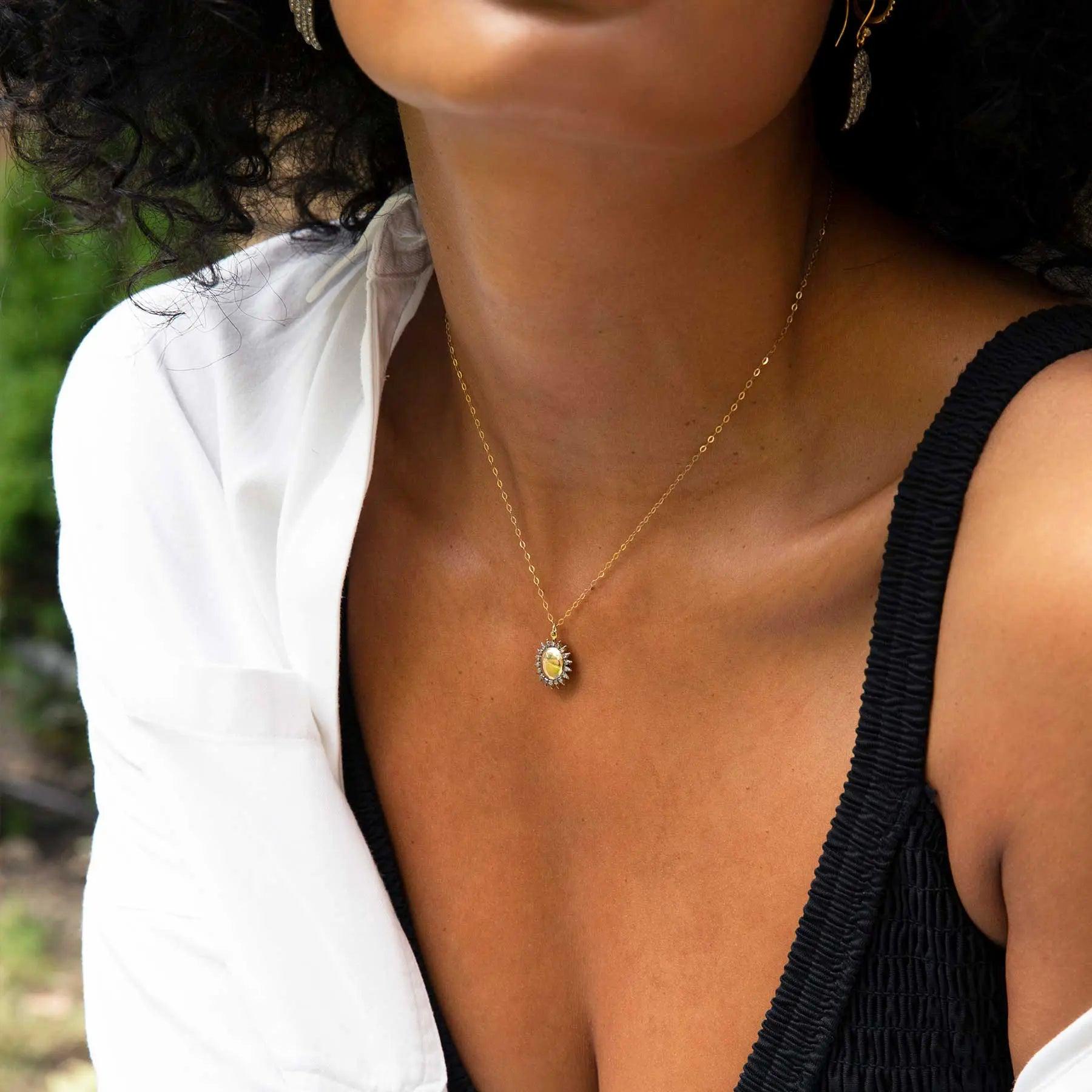 Diamond Brilliant Sun Necklace