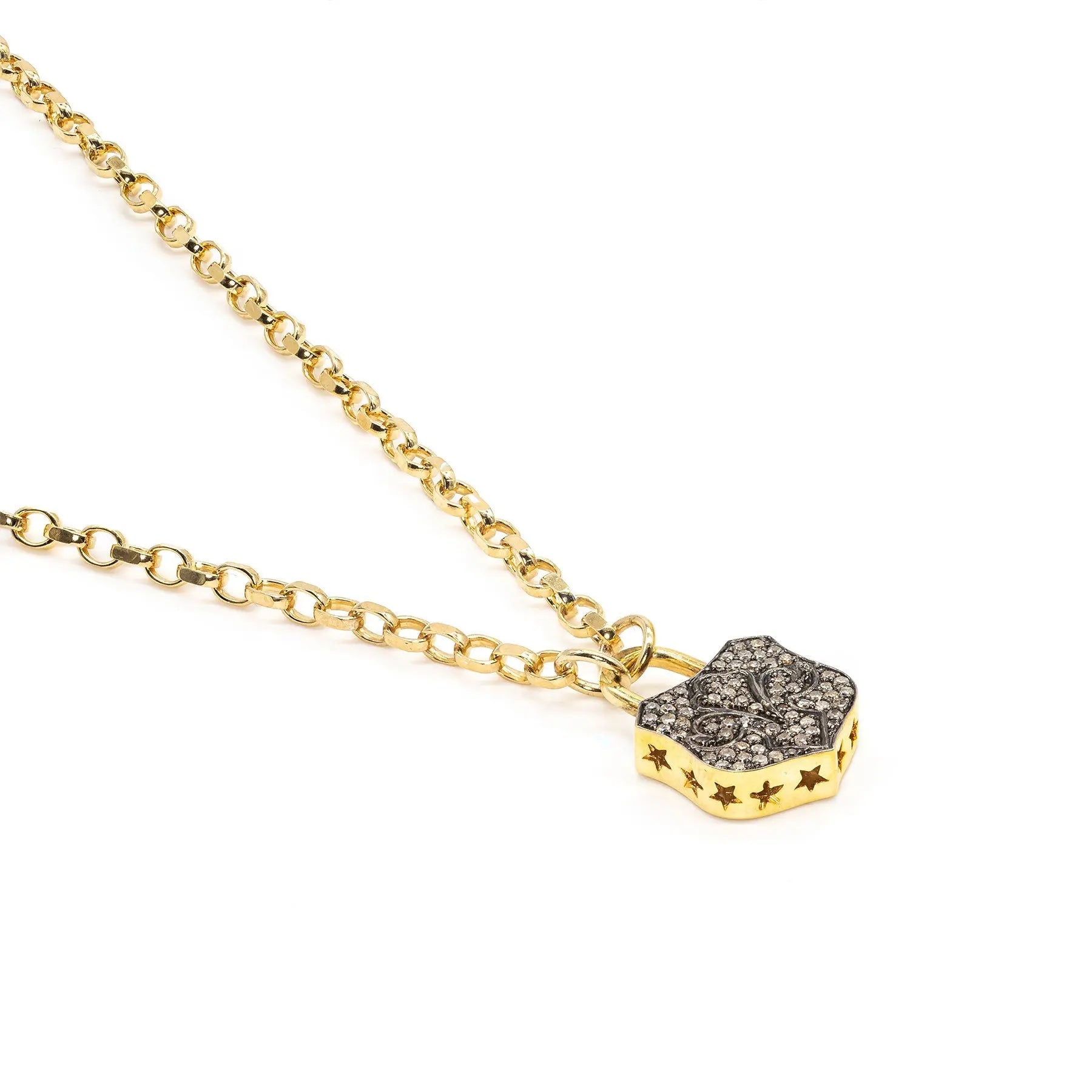 Diamond Chunky Lock Necklace