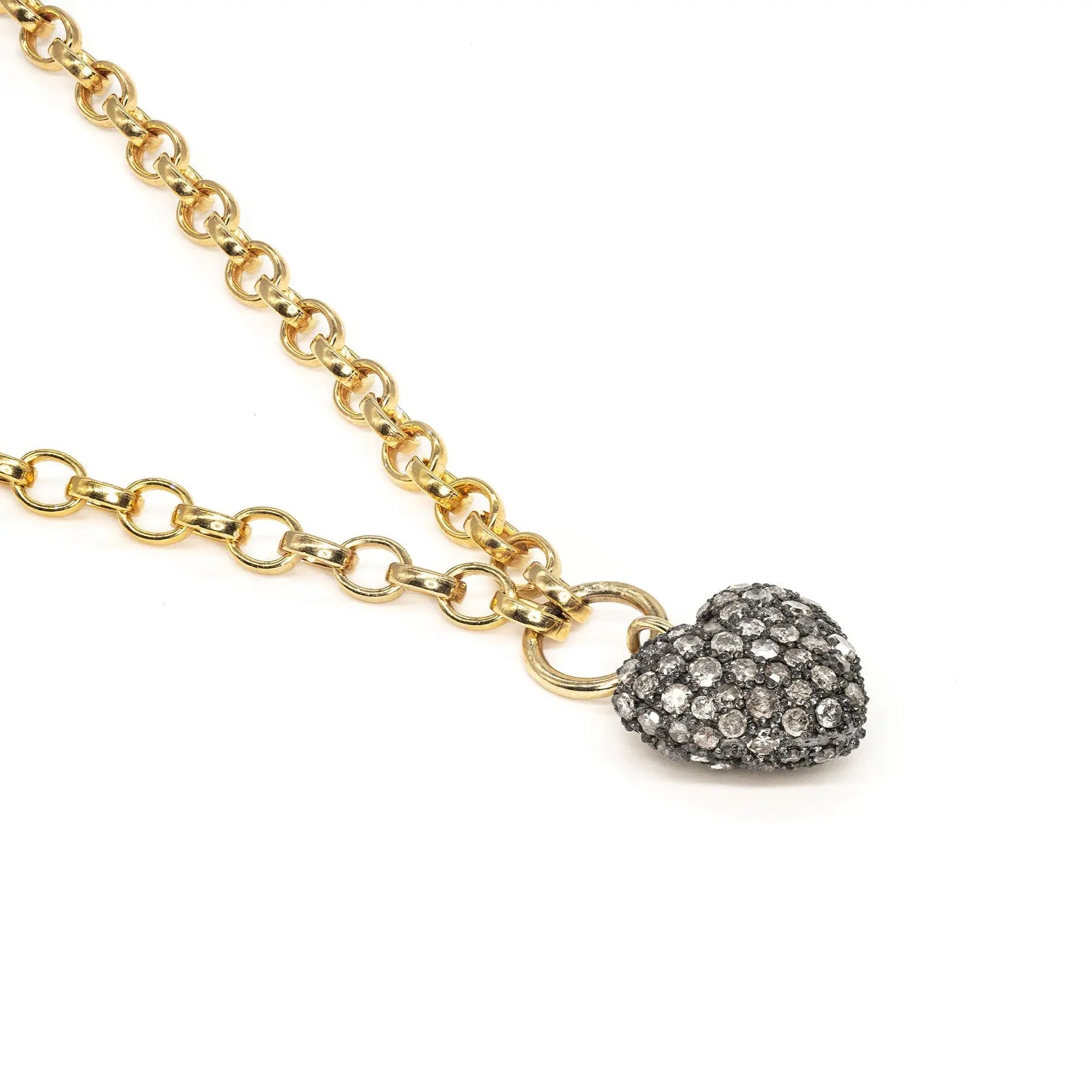 Diamond Cushion Heart Necklace