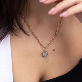 Diamond Cushion Heart Necklace