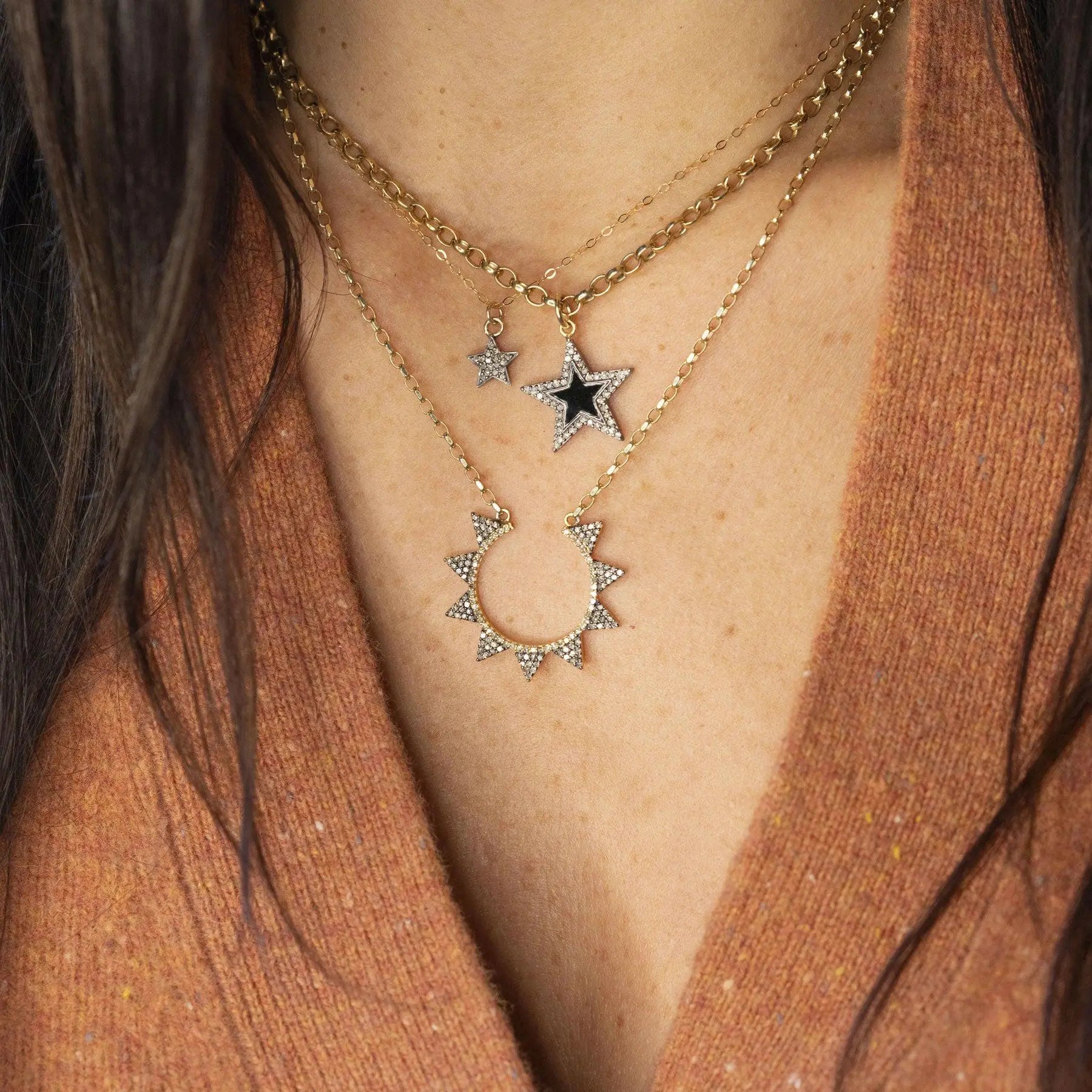 Diamond Double-Sided Star Necklace