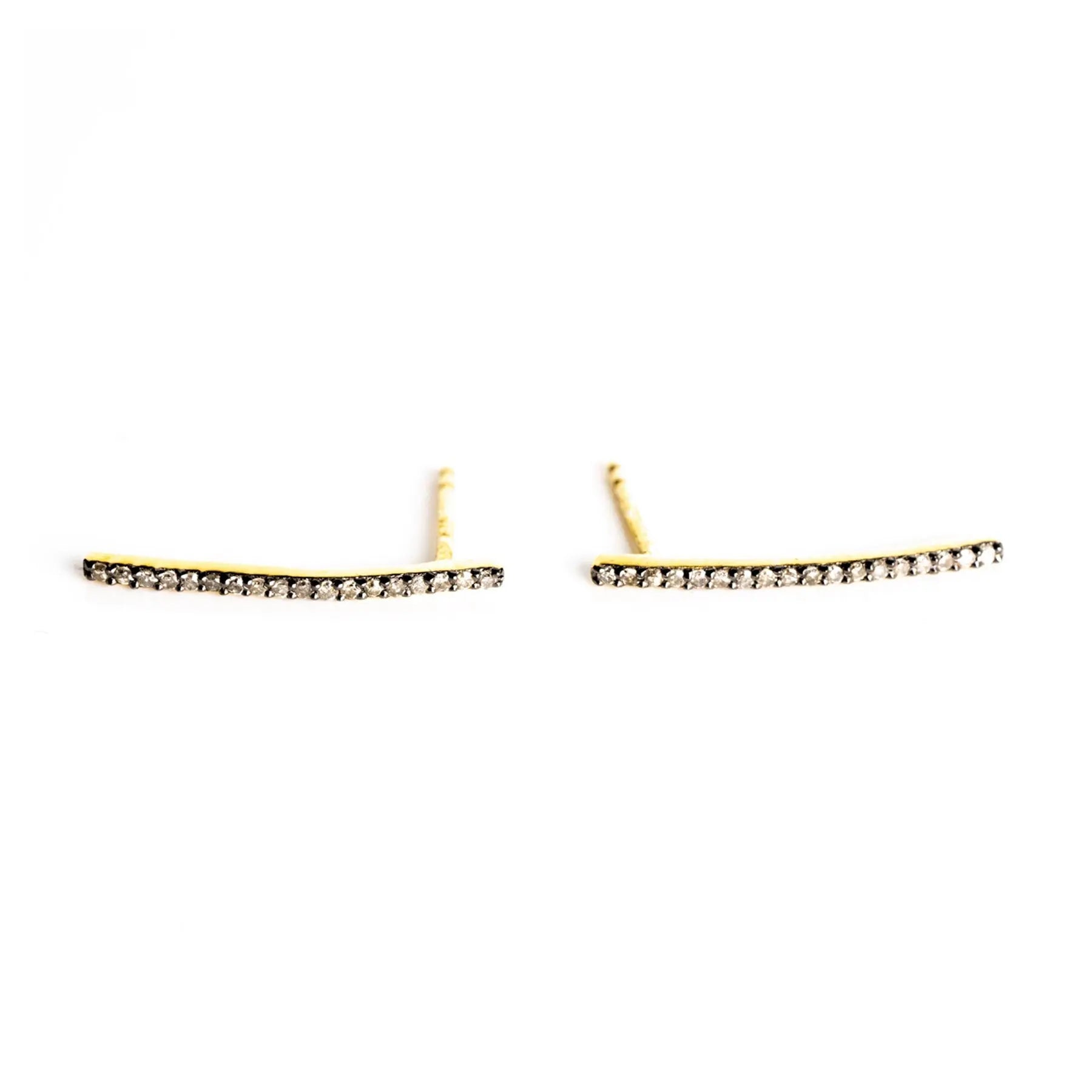 Diamond & Gold Bar Studs