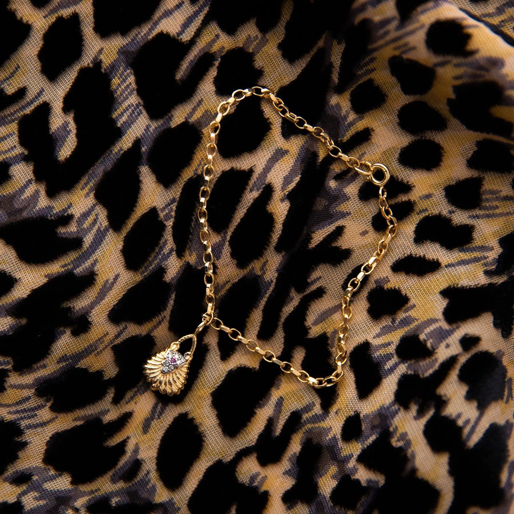 Diamond & Gold Handbag Bracelet