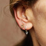 Diamond & Gold Heart Studs