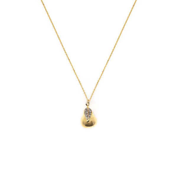 Diamond & Gold Pear Necklace
