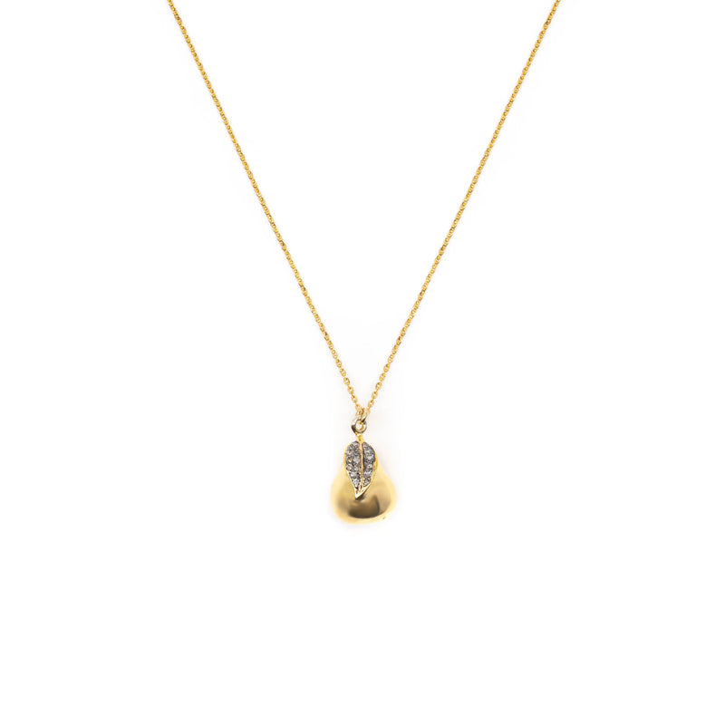 Diamond & Gold Pear Necklace