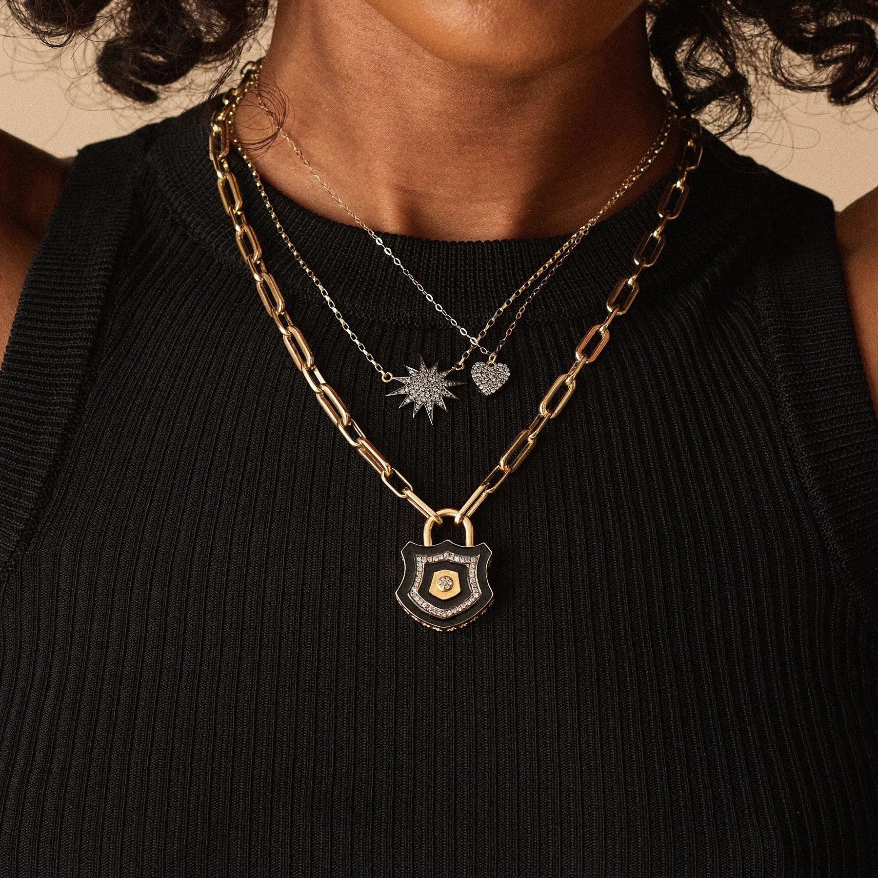 Diamond starburst pendant necklace sales