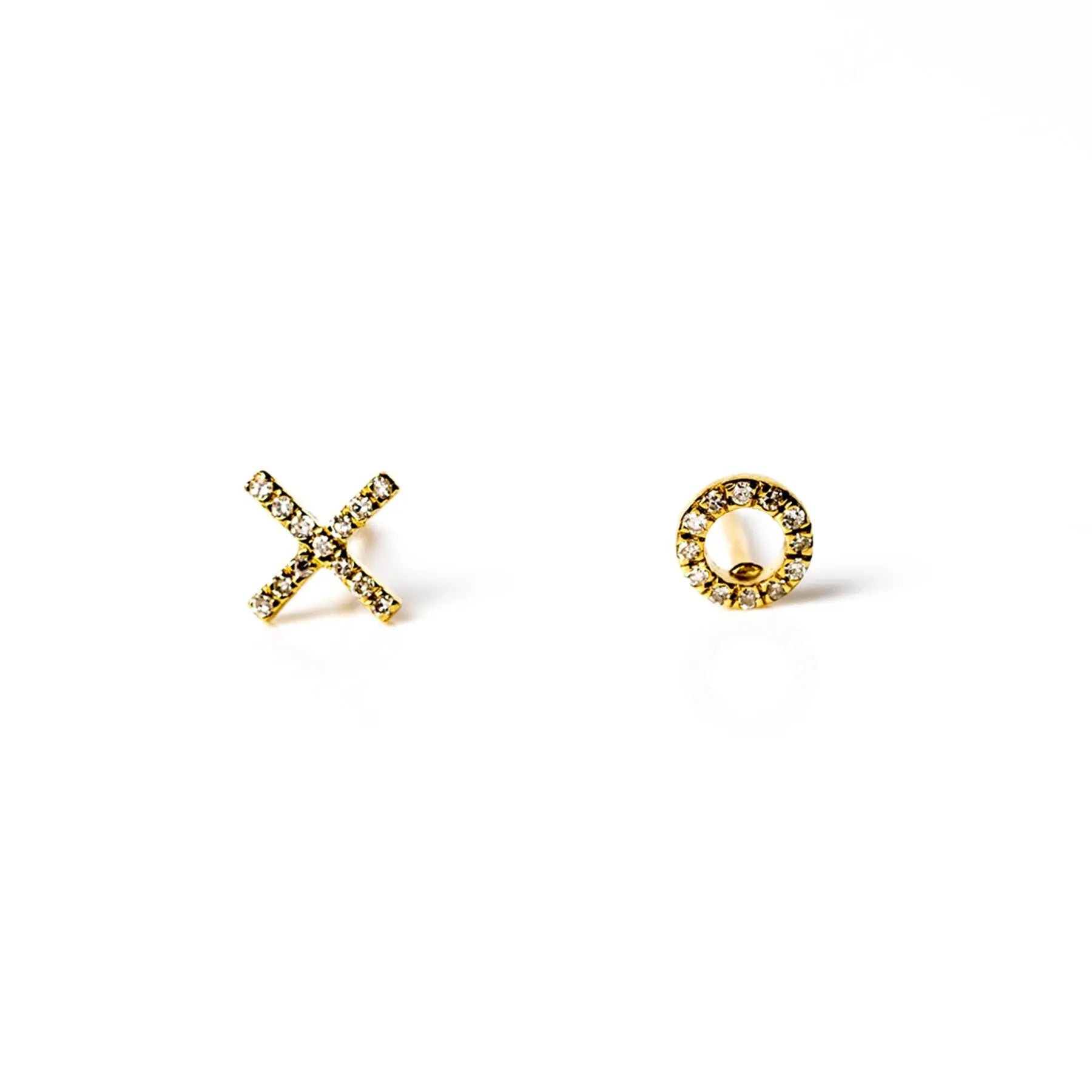 Diamond & Gold XO Studs