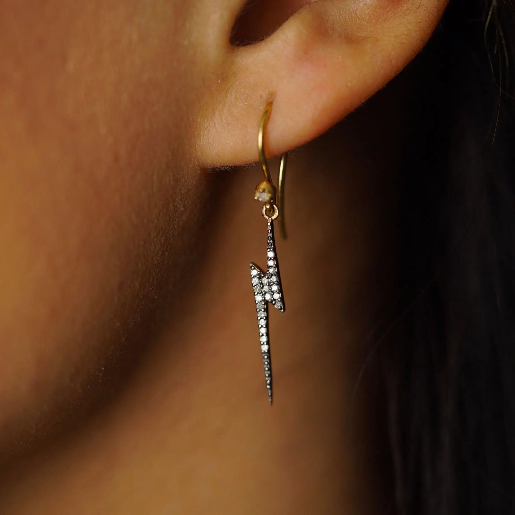 Diamond Lightning Bolt Earrings