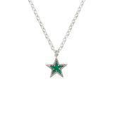 Diamond & Malachite Silver Chunky Star Necklace