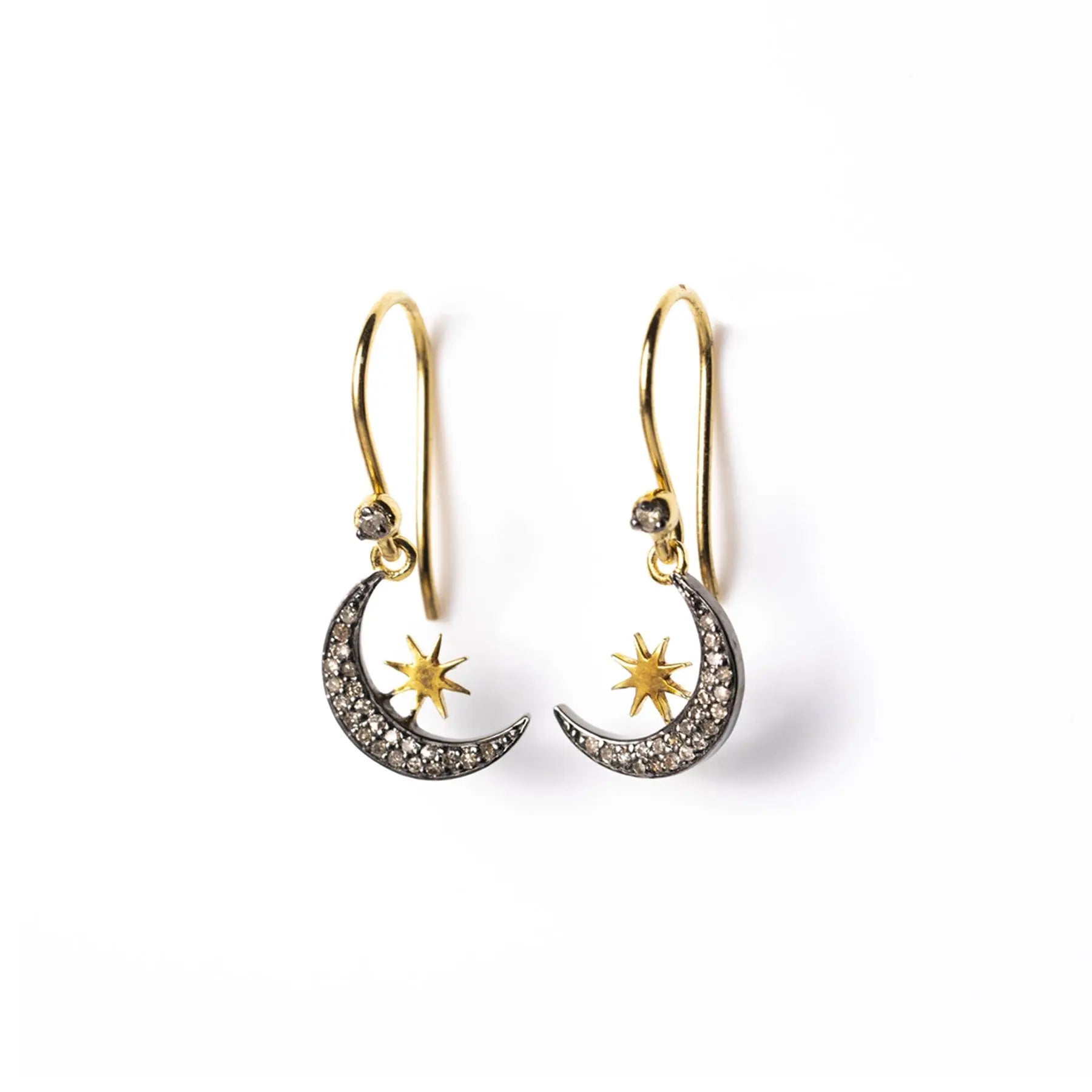 Diamond Moon & Star Earrings