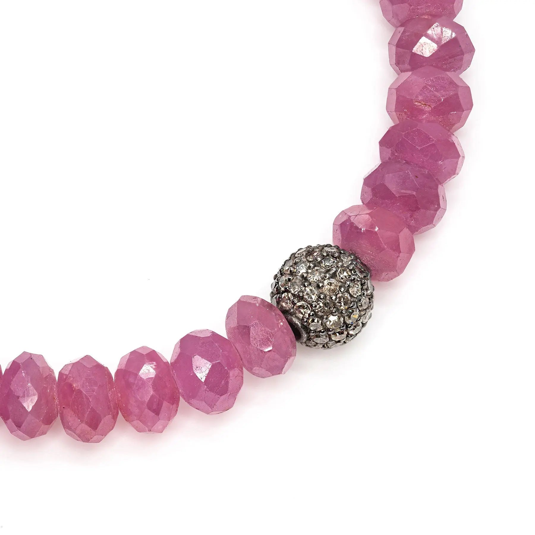 Diamond & Ruby Bead Bracelet