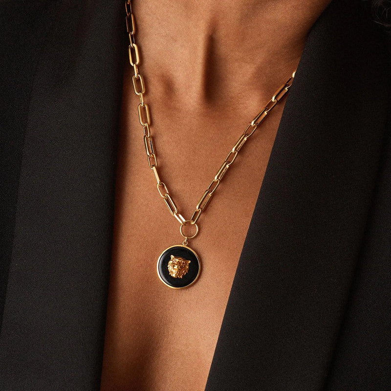 Diamond & Ruby Lion Necklace