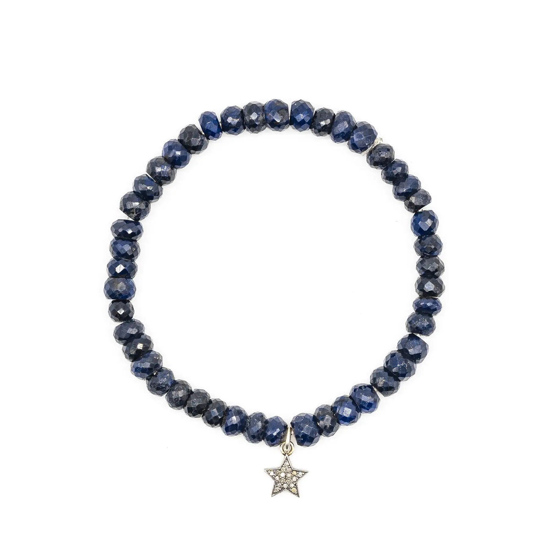 Diamond & Sapphire Bead Bracelet