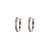 Diamond & Silver Huggie Hoops