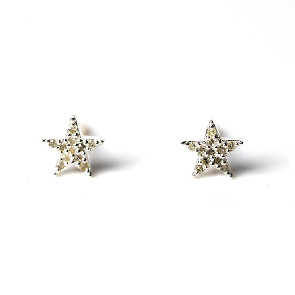 Diamond & Silver Star Studs