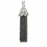 Diamond & Silver Tassel Necklace