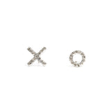 Diamond & Silver XO Studs