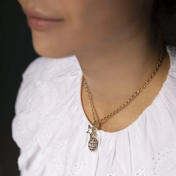 Diamond & White Enamel Chunky Star Necklace
