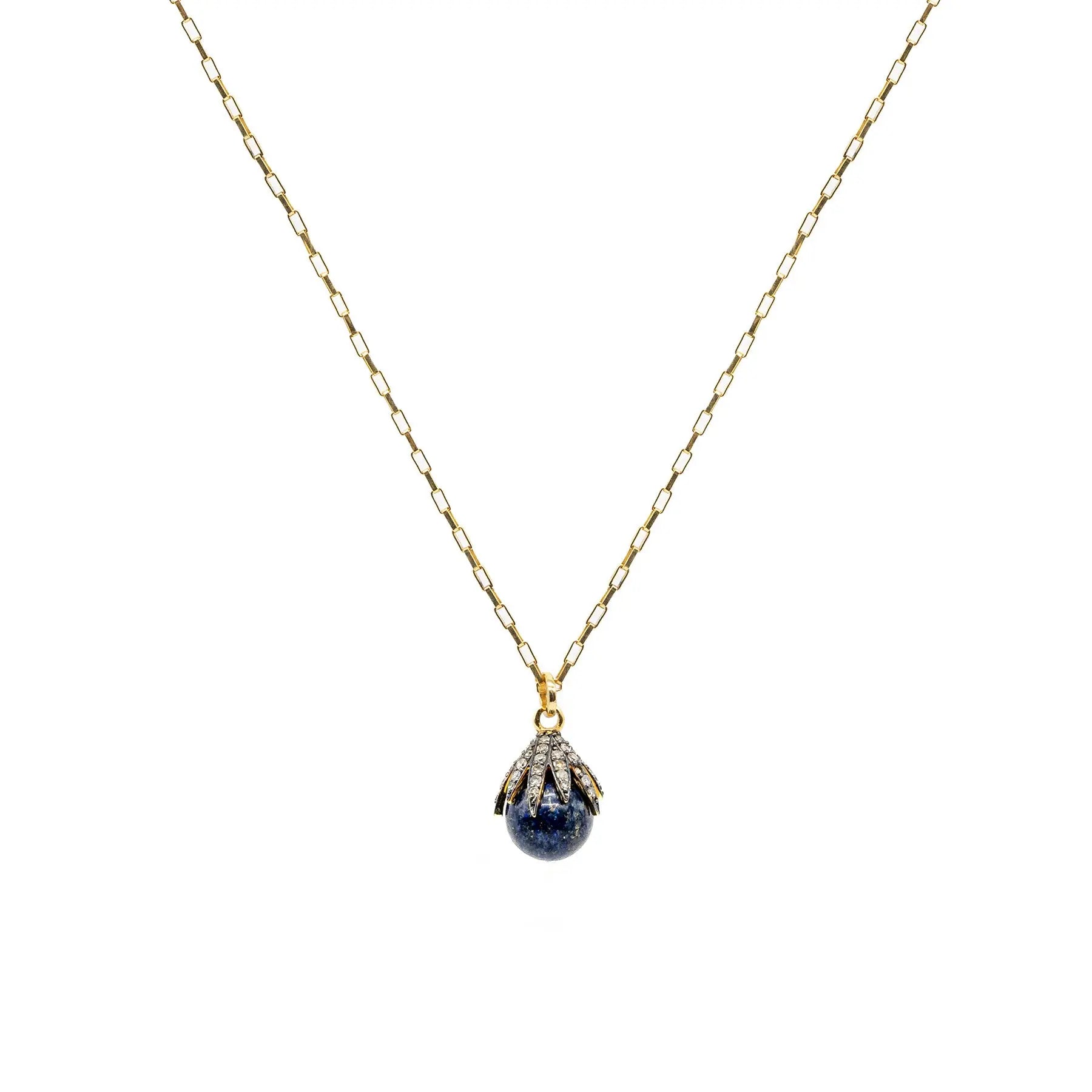 Diamond Claw & Lapis Lazuli Necklace