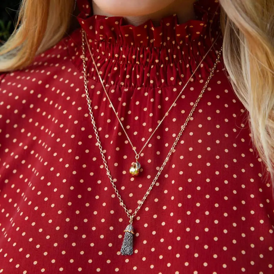 Diamond & Gold Pear Necklace