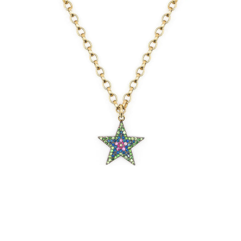 Rainbow Sapphire Chunky Star Necklace – Kirstie Le Marque