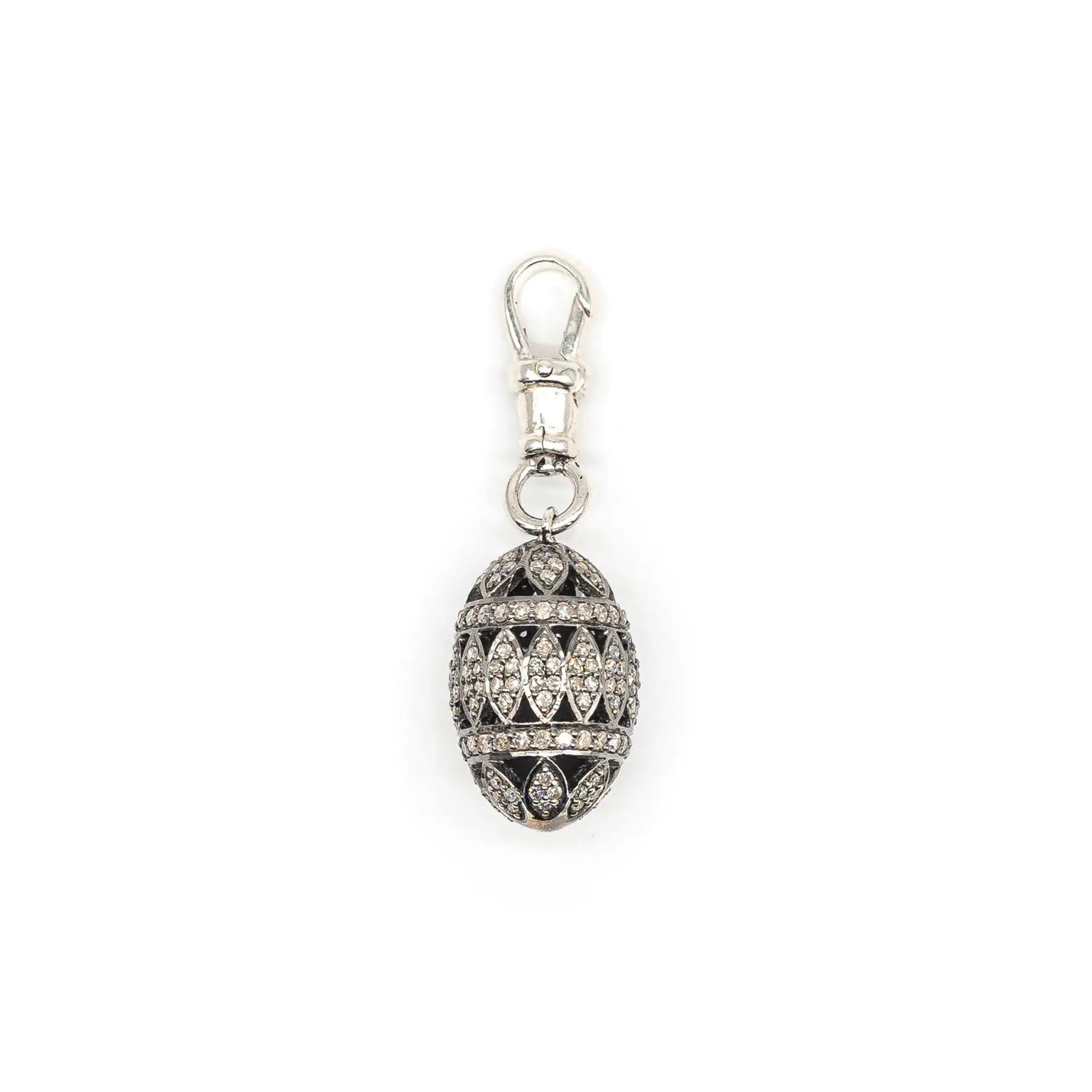 Silver Pavé Diamond Egg - PENDANT ONLY