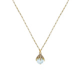 Diamond Claw & Aquamarine Necklace