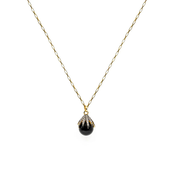 Diamond Claw & Black Onyx Necklace