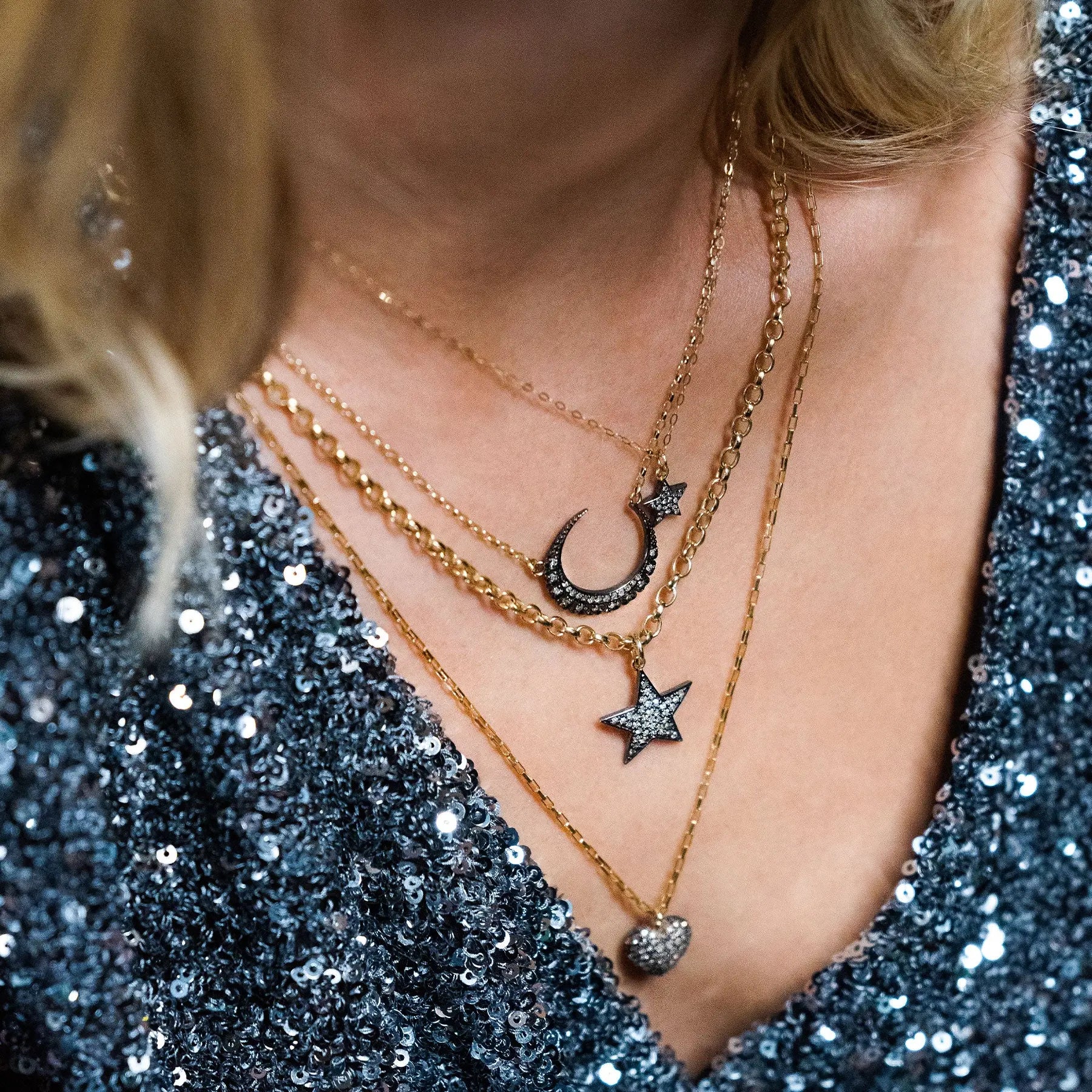 Diamond Double-Sided Star Necklace