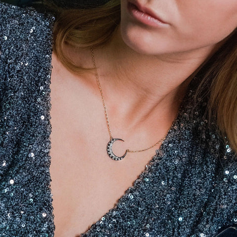 Diamond Classic Crescent Necklace