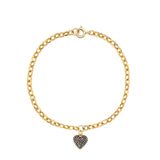 Diamond Double-sided Heart Bracelet