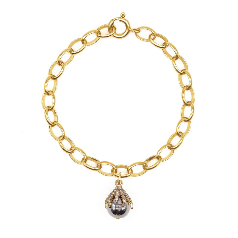 Diamond Claw & Hematite Bracelet