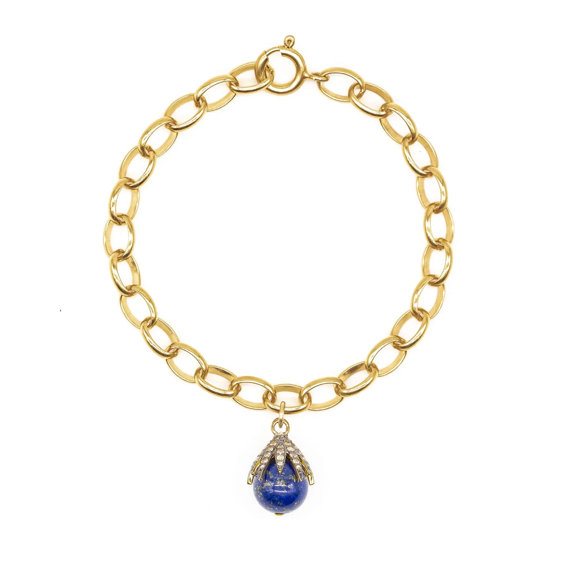 Diamond Claw & Lapis Lazuli Bracelet