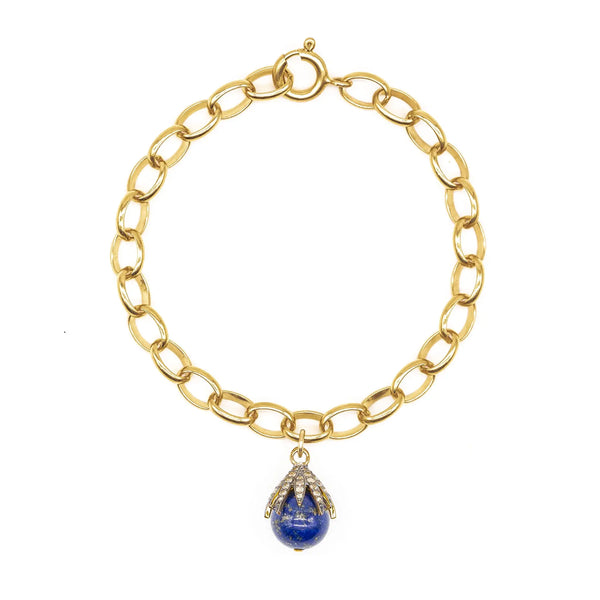 Diamond Claw & Lapis Lazuli Bracelet