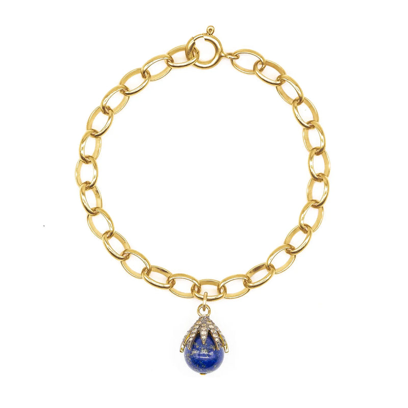 Diamond Claw & Lapis Lazuli Bracelet