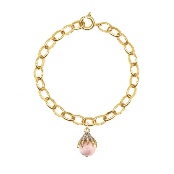 Diamond Claw & Pink Opal Bracelet