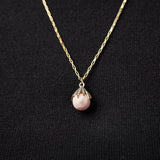 Diamond Claw & Pink Opal Necklace