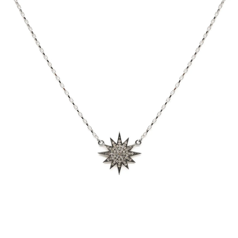 Diamond & White Gold Starburst Necklace